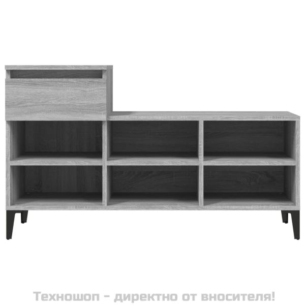 Шкаф за обувки, сив сонома, 102x36x60 см, инженерно дърво