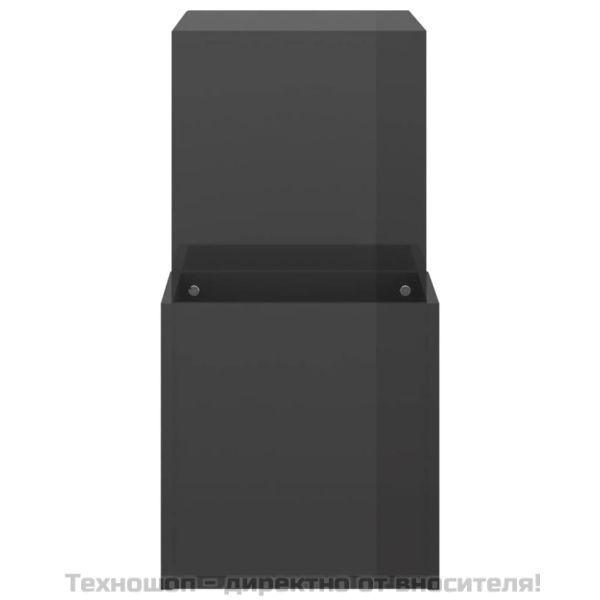 Шкаф за обувки, сив гланц, 105x35,5x70 см, инженерно дърво