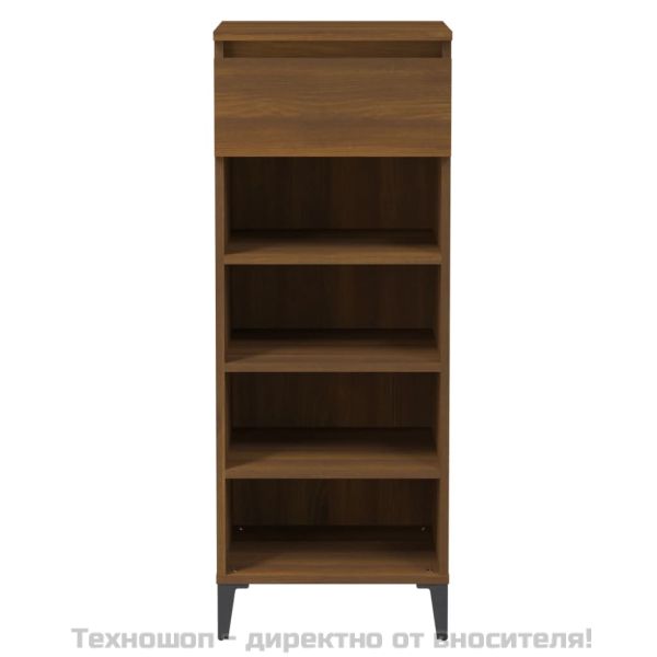 Етажерка за обувки, кафяво дъб, 40x36x105 см, инженерно дърво