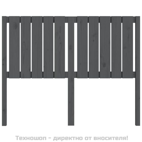 Горна табла за легло, сива, 125,5x4x100 см, бор масив