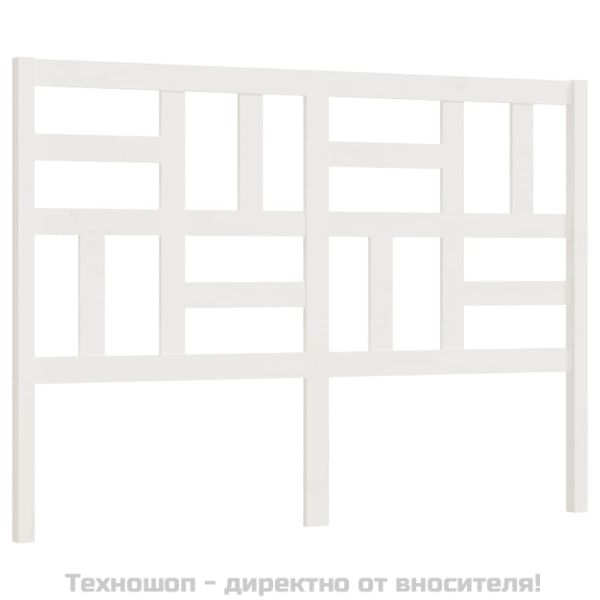 Горна табла за легло, бяла, 126x4x104 см, бор масив