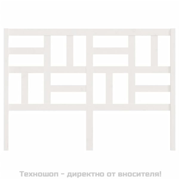 Горна табла за легло, бяла, 126x4x104 см, бор масив