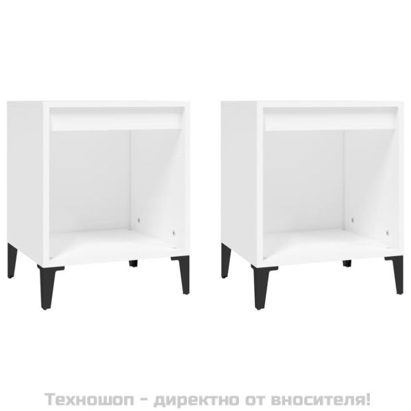 Нощни шкафчета, 2 бр, бели, 40x35x50 см