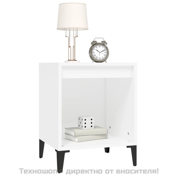 Нощни шкафчета, 2 бр, бели, 40x35x50 см