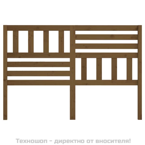 Горна табла за легло, меденокафява, 126x4x100 см, бор масив