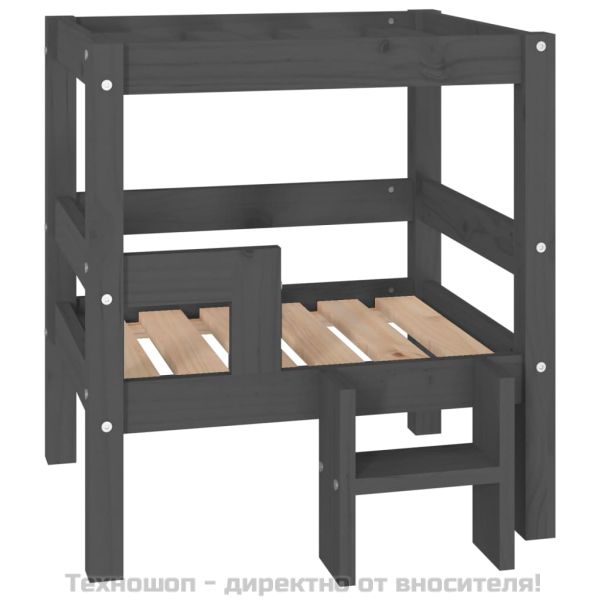 Кучешко легло, Сиво, 55,5x53,5x60 см, борова дървесина масив