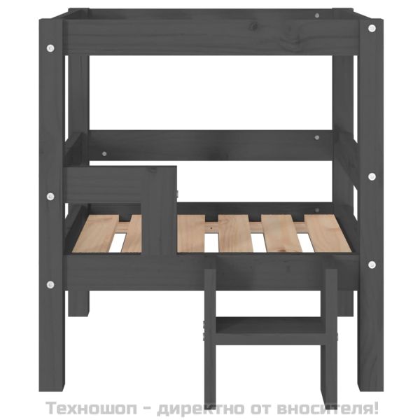 Кучешко легло, Сиво, 55,5x53,5x60 см, борова дървесина масив