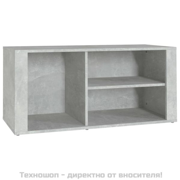 Шкаф за обувки, бетонно сив, 100x35x45 см, инженерно дърво