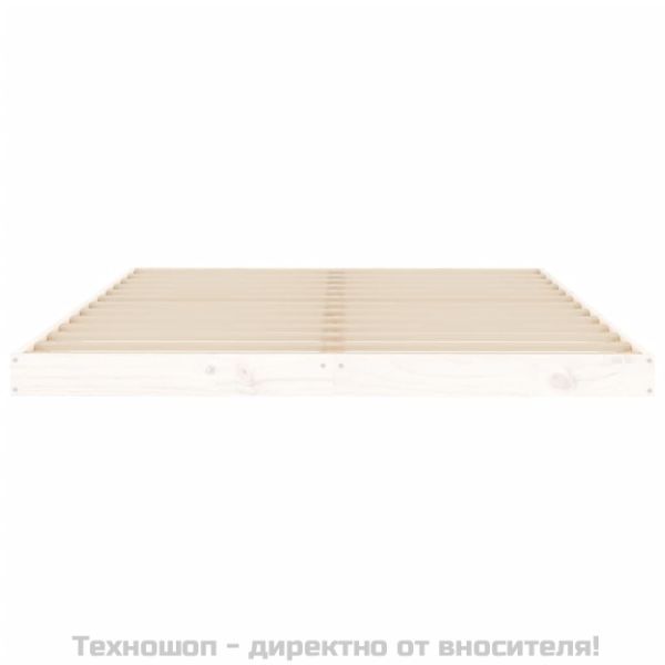 Рамка за легло, бяла, 135x190 см, Double, бор масив