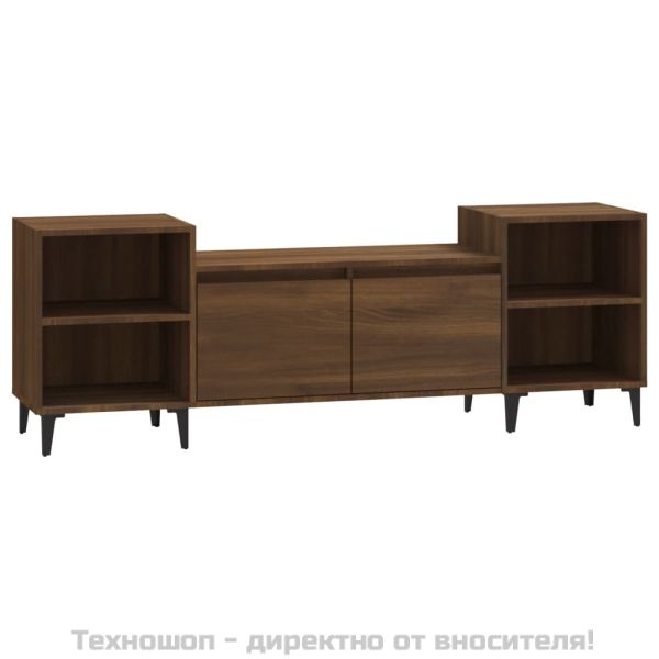 ТВ шкаф, кафяв дъб, 160x35x55 см, инженерно дърво
