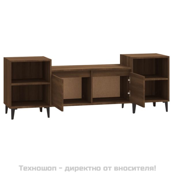 ТВ шкаф, кафяв дъб, 160x35x55 см, инженерно дърво