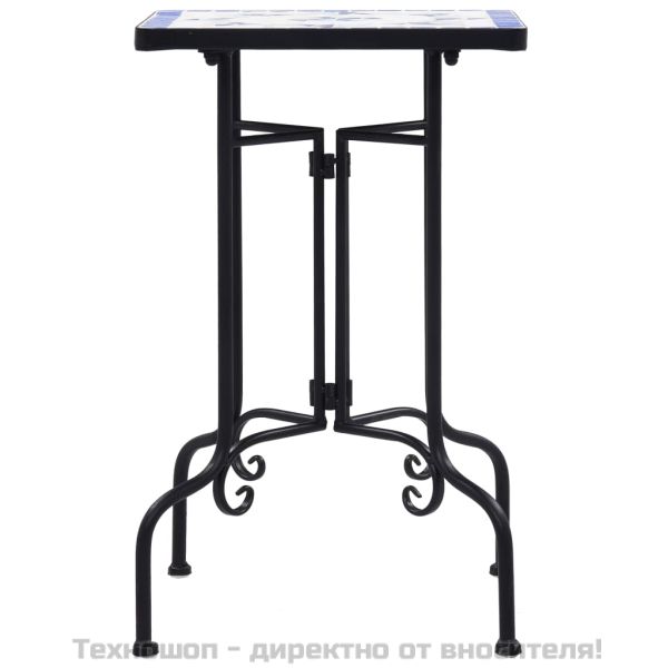 Мозаечна странична маса, синьо-бяла, керамика