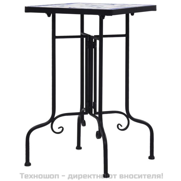 Мозаечна странична маса, синьо-бяла, керамика