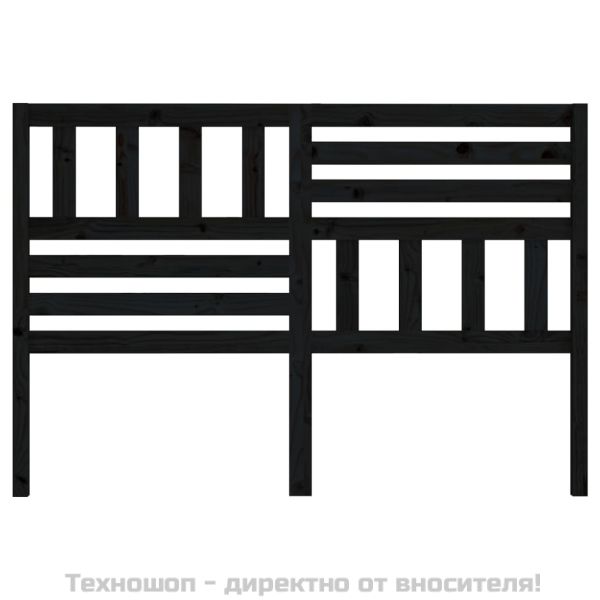 Горна табла за легло, черна, 166x4x100 см, бор масив