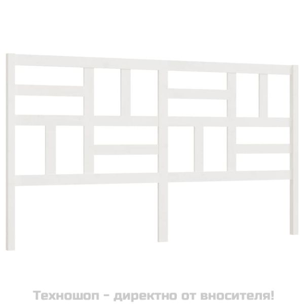 Горна табла за легло, бяла, 206x4x104 см, бор масив