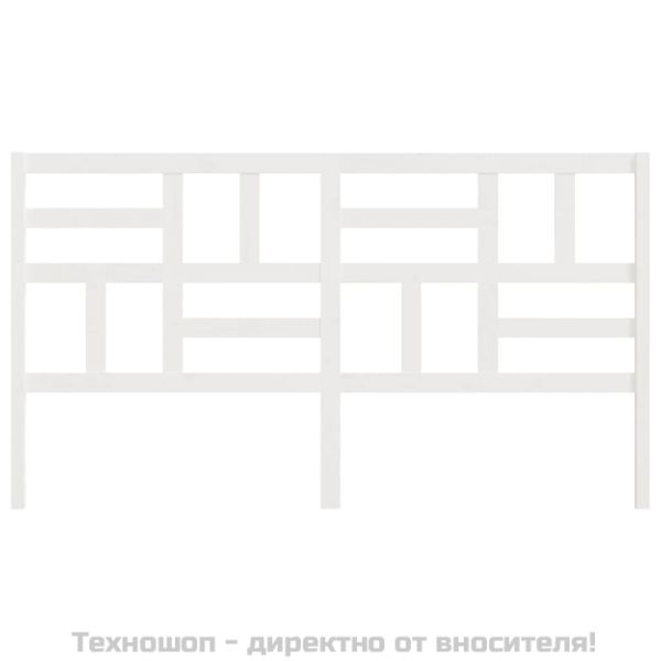 Горна табла за легло, бяла, 206x4x104 см, бор масив