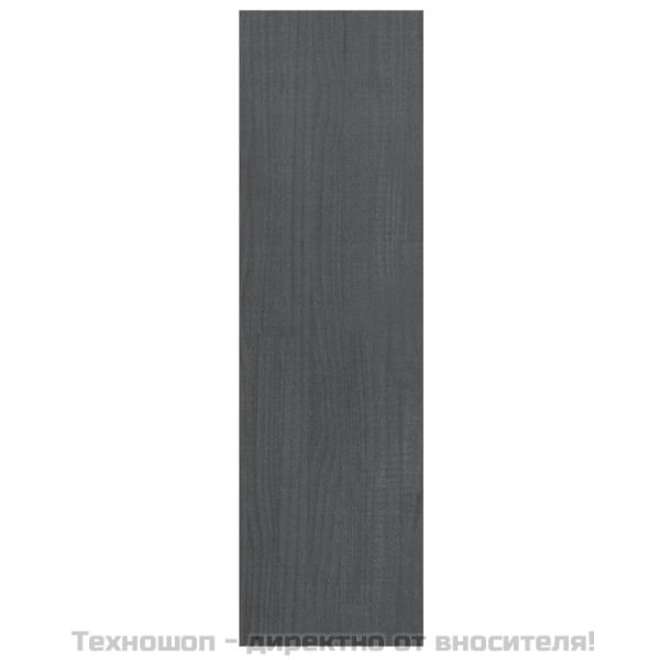 Библиотека/разделител за стая, сива, 40x30x103,5 см, бор масив