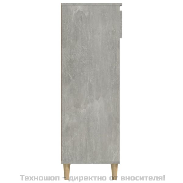 Шкаф за обувки, бетонно сив, 40x36x105 см, инженерно дърво