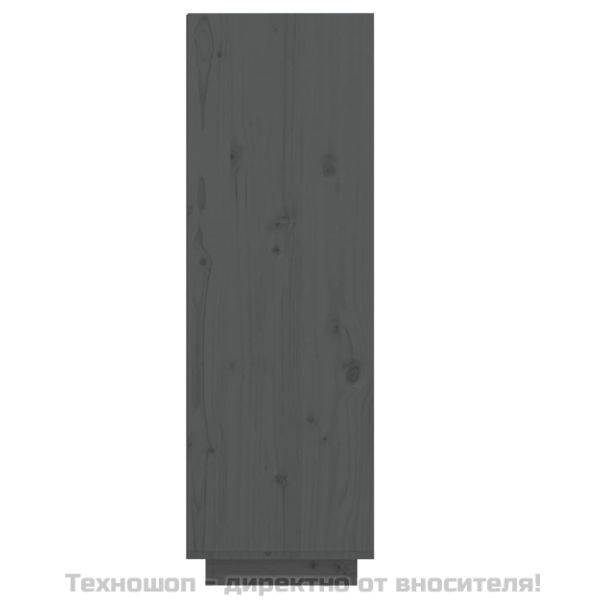 Пейка за обувки, Сив, 30x34x105 см, бор масив