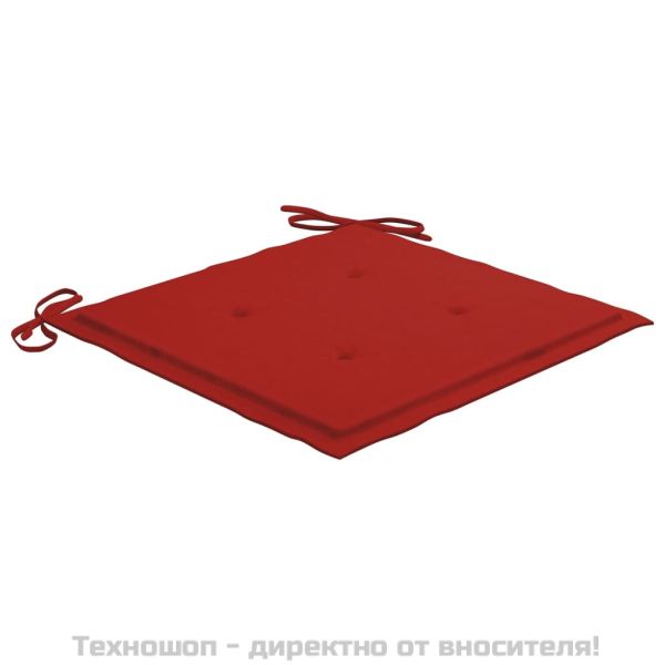 Възглавници за столове 2 бр червени 50x50x4 см Оксфорд плат