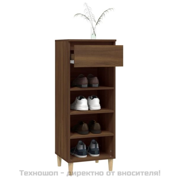 Шкаф за обувки, кафяв дъб, 40x36x105 см, инженерно дърво