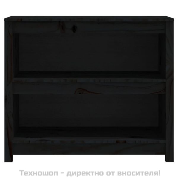Библиотека, черна, 80x35x68 см, бор масив