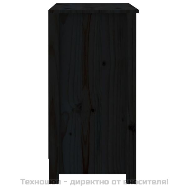 Библиотека, черна, 80x35x68 см, бор масив