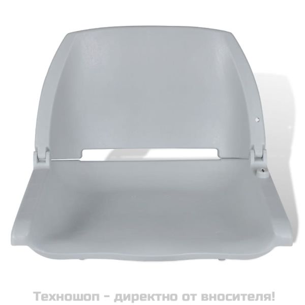 Седалка за лодка с облегалка без възглавница сива 48x51x41 см