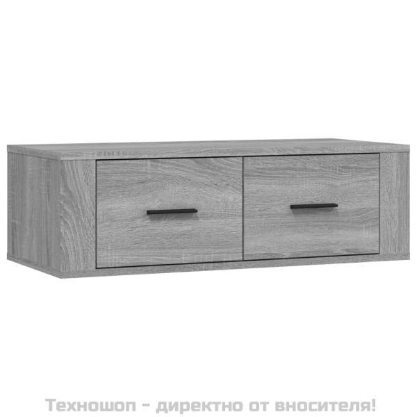 Висящ ТВ шкаф, сив сонома, 80x36x25 см, инженерно дърво
