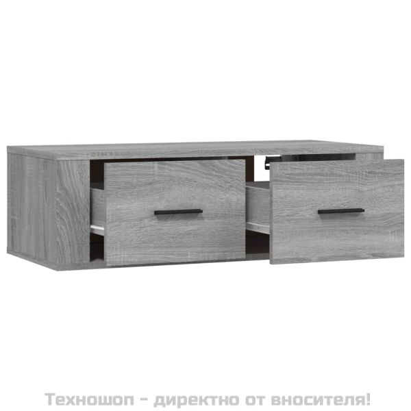 Висящ ТВ шкаф, сив сонома, 80x36x25 см, инженерно дърво