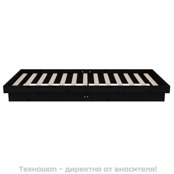 Рамка за легло черна масивно дърво 75x190 см Small Single