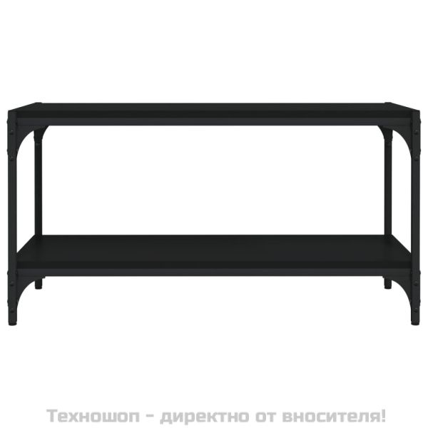 ТB шкаф, черен, 80x33x41 см, инженерно дърво и стомана