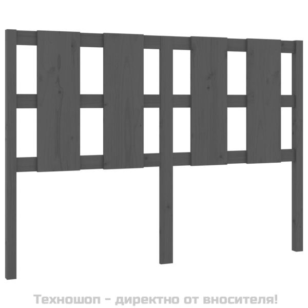 Горна табла за легло, сива, 145,5x4x100 см, бор масив