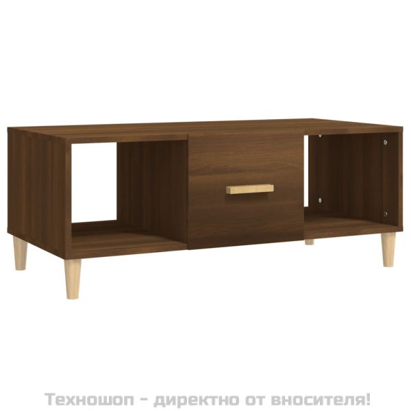 Кафе маса, кафяв дъб, 102x50x40 см, инженерно дърво