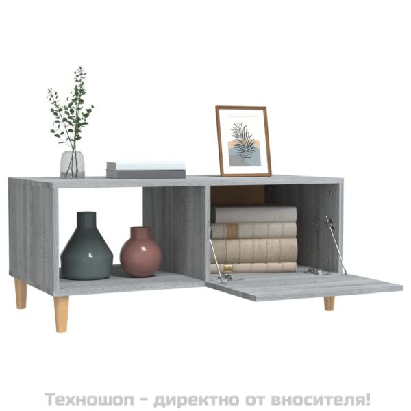Кафе маса, сив сонома, 89,5x50x40 см, инженерно дърво