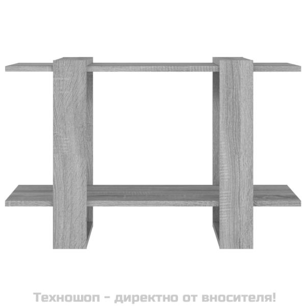 Библиотека/разделител за стая, сив сонома, 80x30x51 см