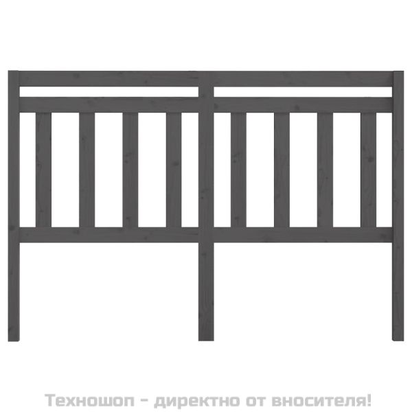 Горна табла за легло, сива, 156x4x100 см, бор масив