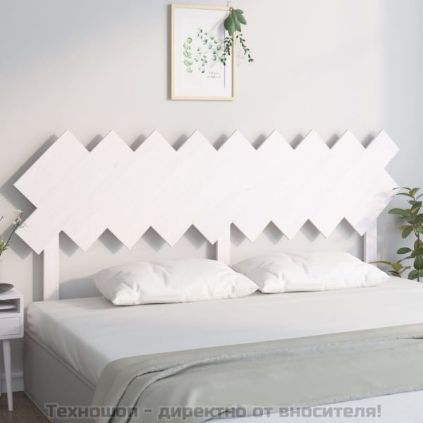 Горна табла за легло, бяла, 178x3x80,5 см, бор масив