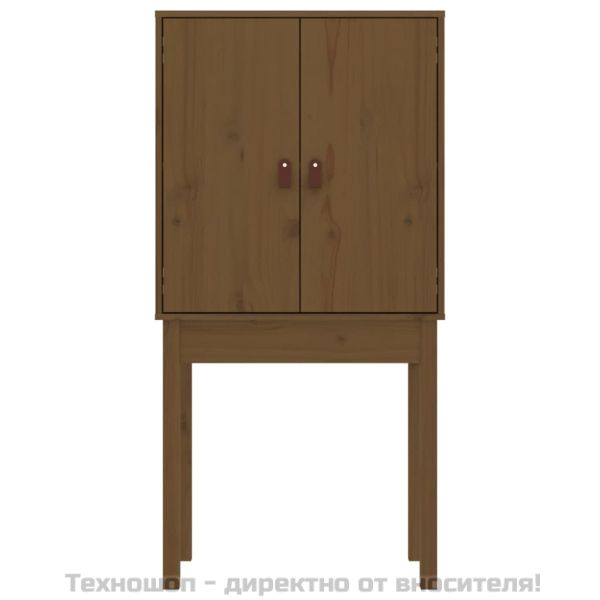 Висок шкаф, меденокафяв, 60x40x120 см, борово дърво масив
