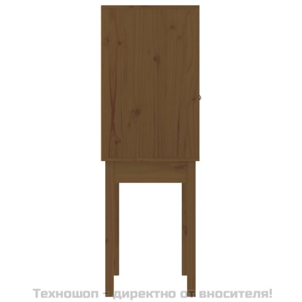 Висок шкаф, меденокафяв, 60x40x120 см, борово дърво масив