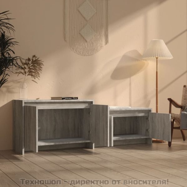 ТB шкаф, сив сонома, 146,5x35x50 см, инженерно дърво