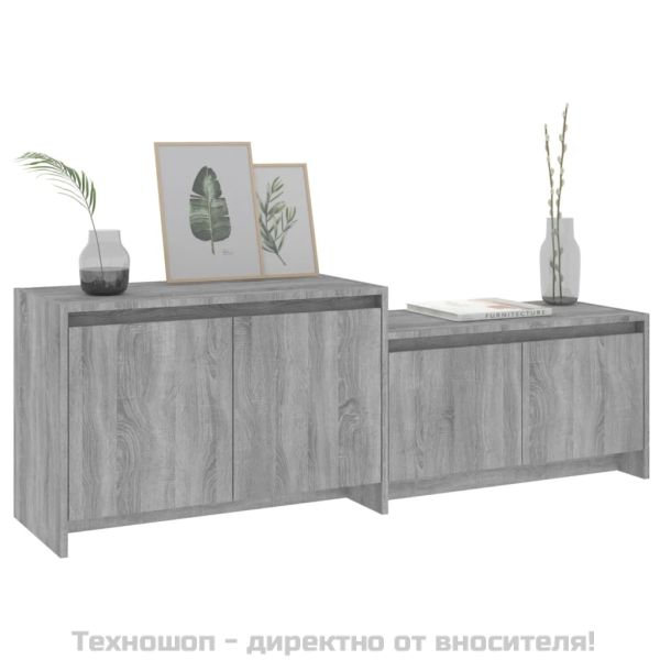 ТB шкаф, сив сонома, 146,5x35x50 см, инженерно дърво