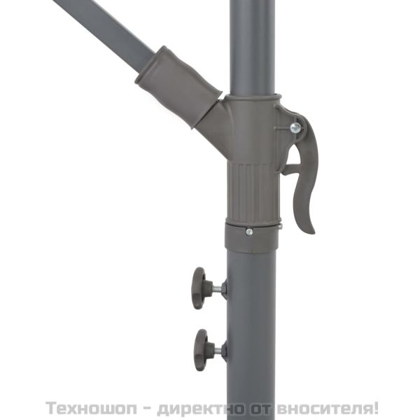 Конзолен градински чадър с алуминиев прът, 350 см, бордо червен