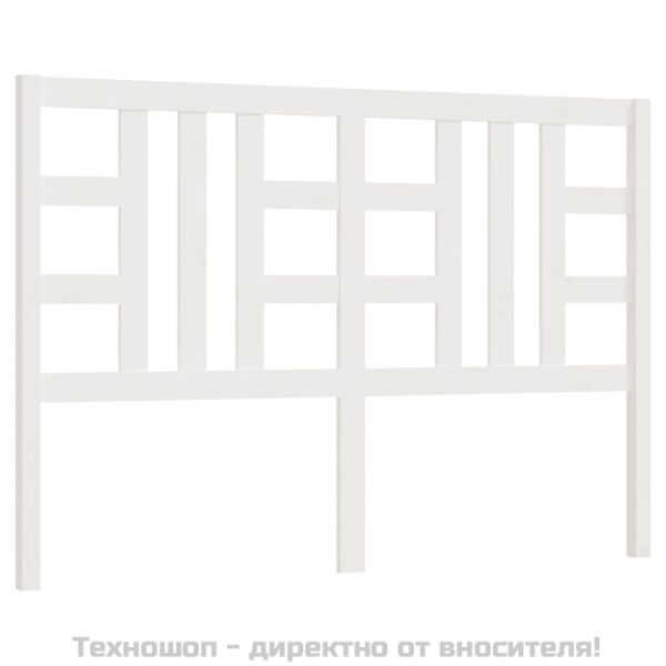 Горна табла за легло, бяла, 126x4x100 см, бор масив