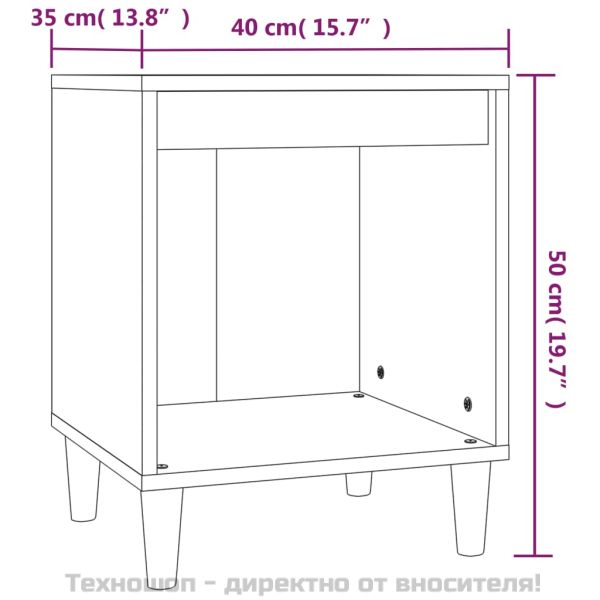 Нощни шкафчета, 2 бр, сонома дъб, 40x35x50 см