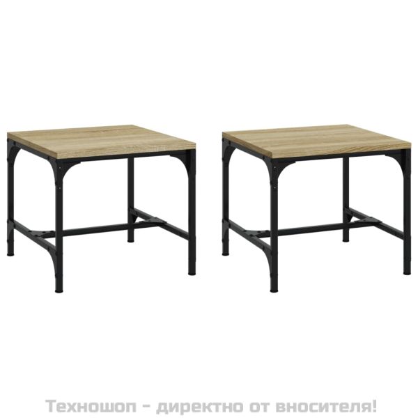 Странични маси, 2 бр, Дъб сонома, 40x40x35 см, инженерно дърво