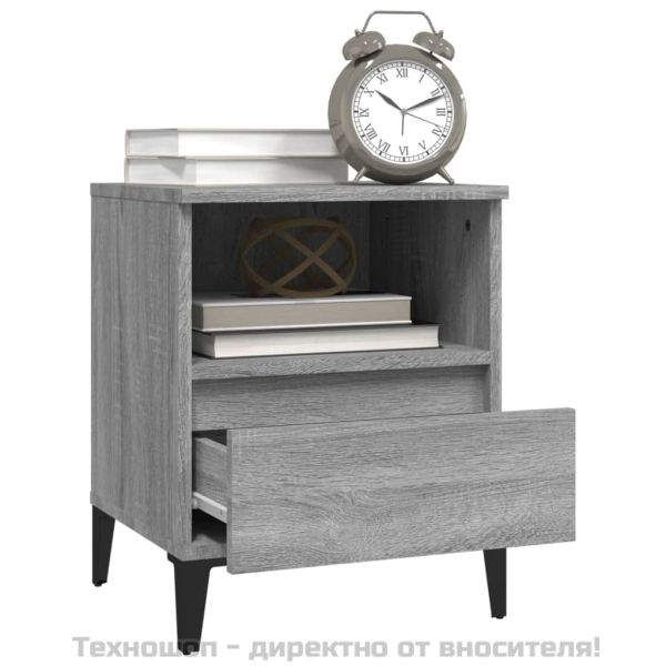 Нощни шкафчета, 2 бр, сив сонома, 40x35x50 см