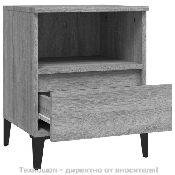 Нощни шкафчета, 2 бр, сив сонома, 40x35x50 см