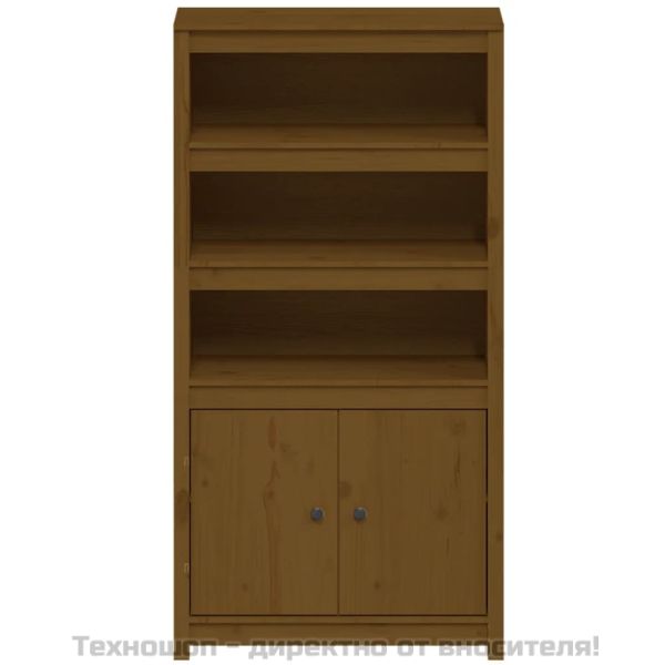 Висок шкаф, меденокафяв, 80x35x154 см, борово дърво масив