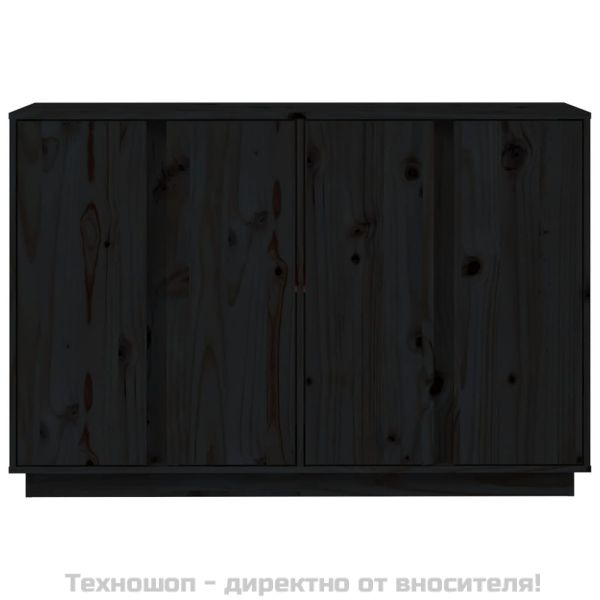 Сайдборд, черен, 120x35x80 см, бор масив